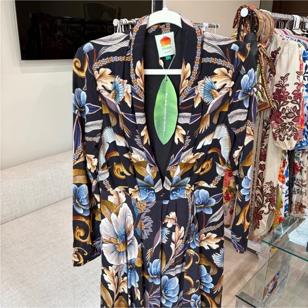 Farm Rio: Black Snake Garden Lenzing Viscose Maxi Dress long sleeve - Picture 6 of 13